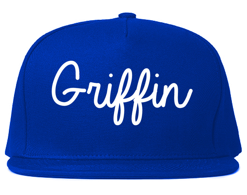 Griffin Georgia GA Script Mens Snapback Hat Royal Blue
