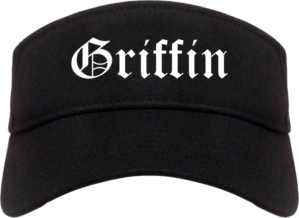 Griffin Georgia GA Old English Mens Visor Cap Hat Black