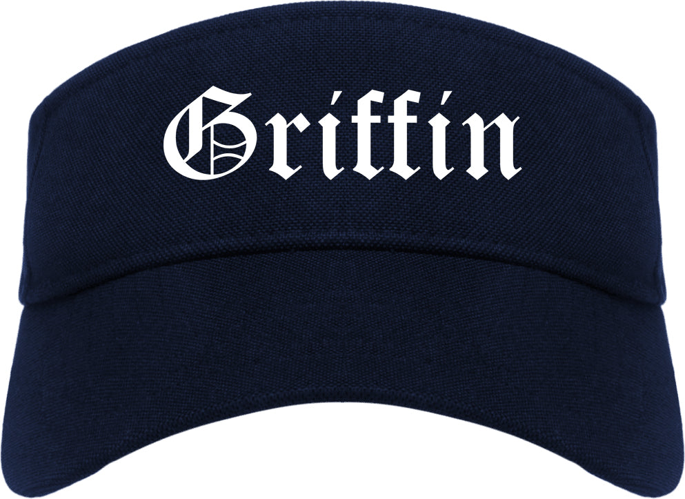 Griffin Georgia GA Old English Mens Visor Cap Hat Navy Blue