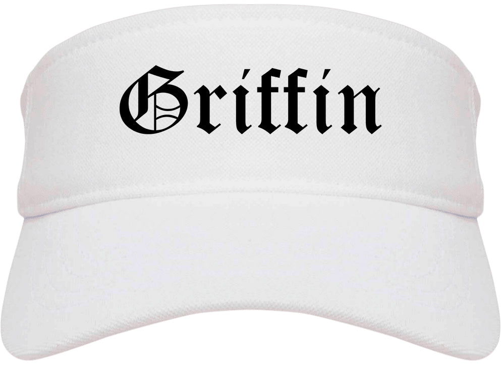 Griffin Georgia GA Old English Mens Visor Cap Hat White