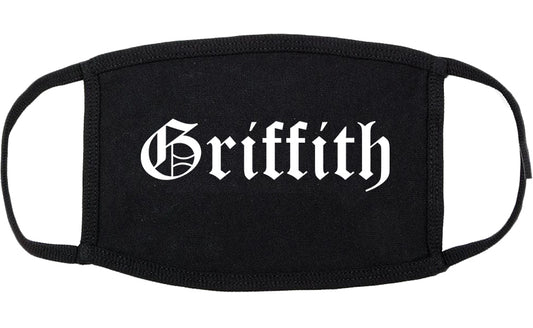 Griffith Indiana IN Old English Cotton Face Mask Black
