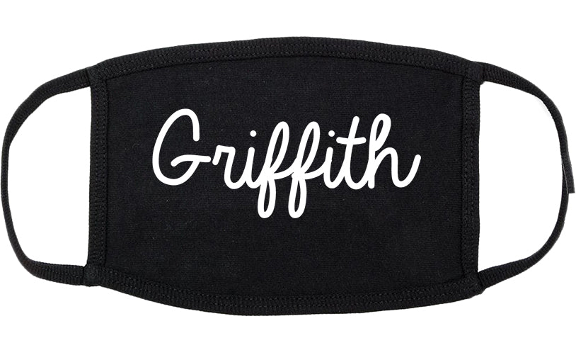 Griffith Indiana IN Script Cotton Face Mask Black