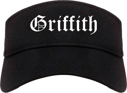 Griffith Indiana IN Old English Mens Visor Cap Hat Black