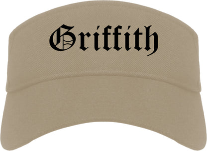 Griffith Indiana IN Old English Mens Visor Cap Hat Khaki