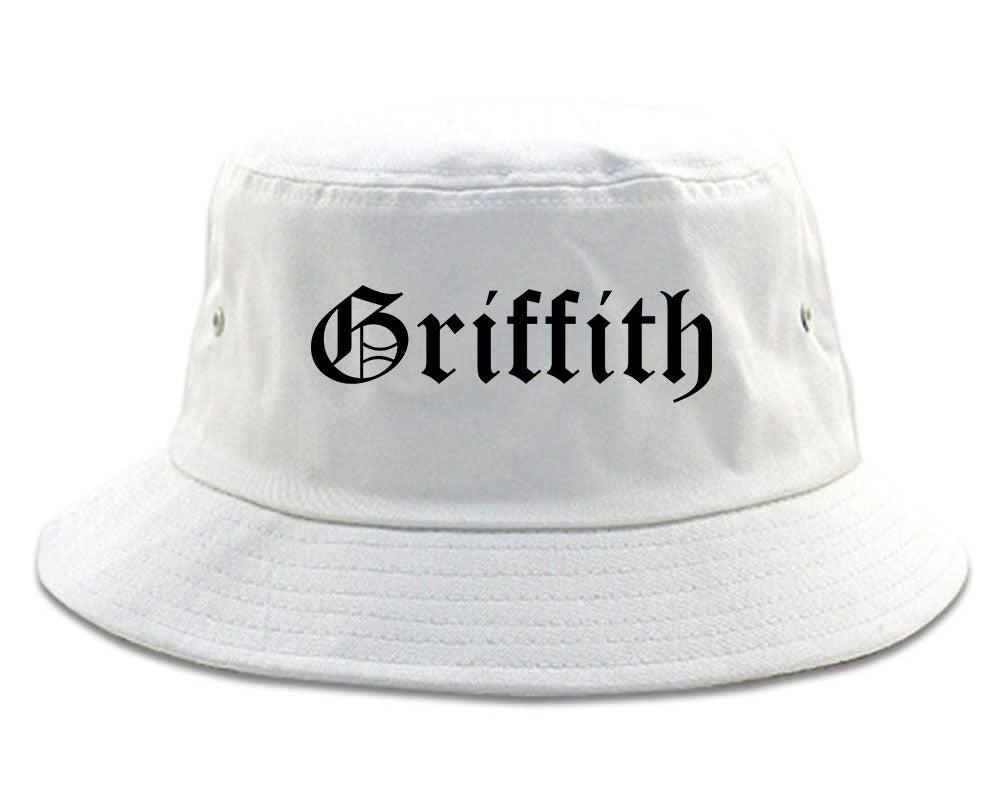 Griffith Indiana IN Old English Mens Bucket Hat White