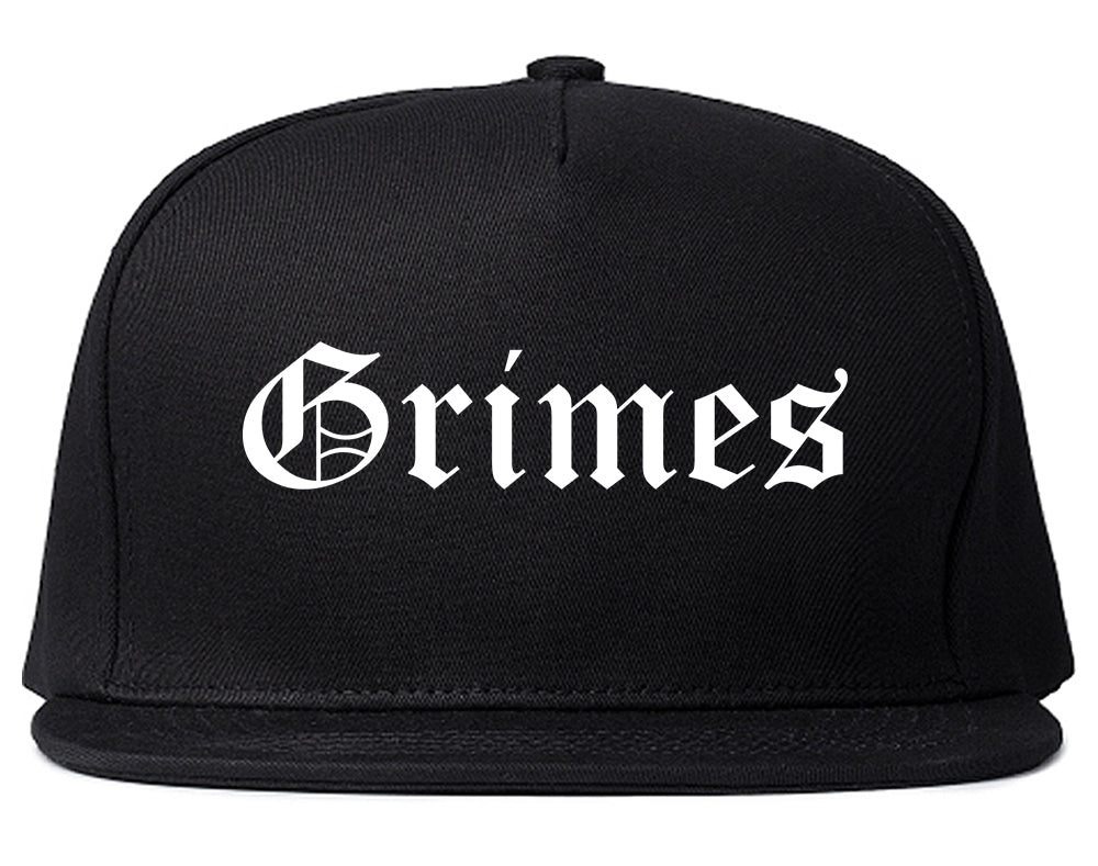Grimes Iowa IA Old English Mens Snapback Hat Black