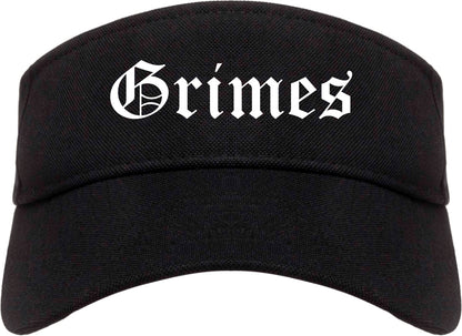 Grimes Iowa IA Old English Mens Visor Cap Hat Black