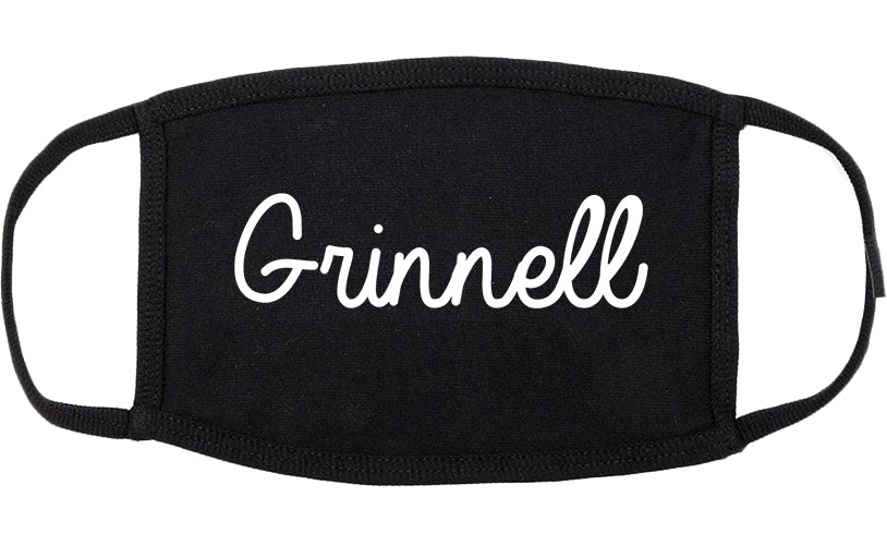 Grinnell Iowa IA Script Cotton Face Mask Black