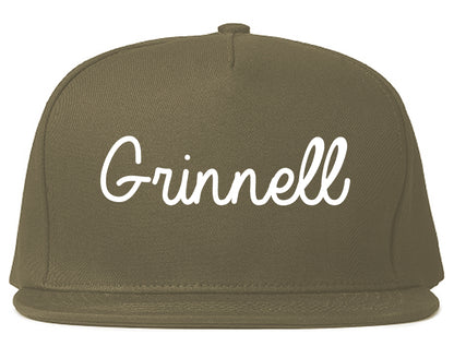 Grinnell Iowa IA Script Mens Snapback Hat Grey