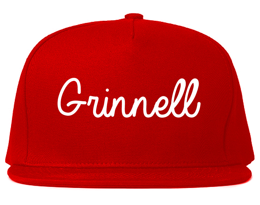 Grinnell Iowa IA Script Mens Snapback Hat Red