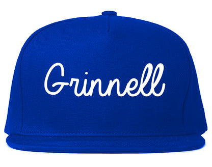 Grinnell Iowa IA Script Mens Snapback Hat Royal Blue