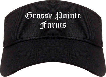 Grosse Pointe Farms Michigan MI Old English Mens Visor Cap Hat Black