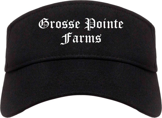 Grosse Pointe Farms Michigan MI Old English Mens Visor Cap Hat Black