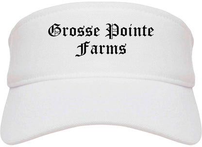 Grosse Pointe Farms Michigan MI Old English Mens Visor Cap Hat White
