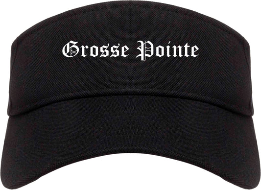 Grosse Pointe Michigan MI Old English Mens Visor Cap Hat Black