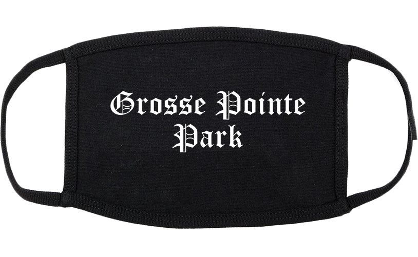 Grosse Pointe Park Michigan MI Old English Cotton Face Mask Black