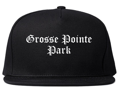 Grosse Pointe Park Michigan MI Old English Mens Snapback Hat Black