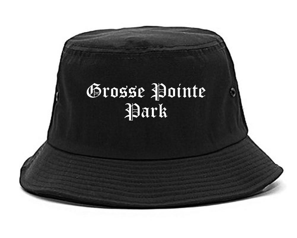 Grosse Pointe Park Michigan MI Old English Mens Bucket Hat Black
