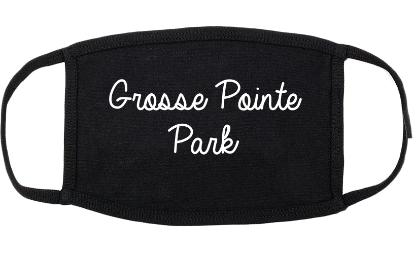 Grosse Pointe Park Michigan MI Script Cotton Face Mask Black