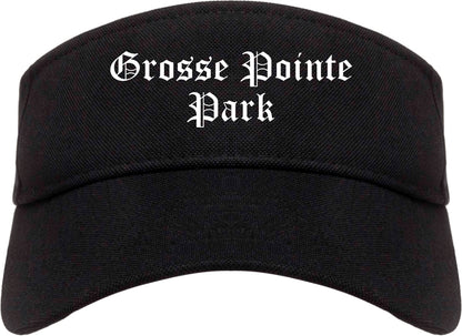 Grosse Pointe Park Michigan MI Old English Mens Visor Cap Hat Black