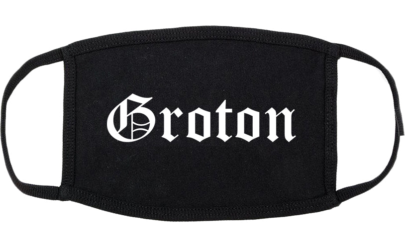 Groton Connecticut CT Old English Cotton Face Mask Black