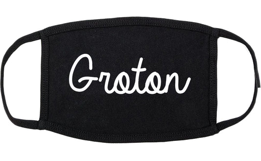 Groton Connecticut CT Script Cotton Face Mask Black