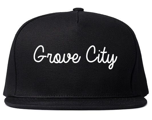 Grove City Ohio OH Script Mens Snapback Hat Black