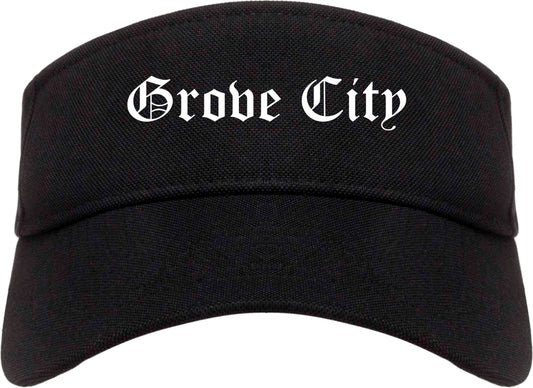 Grove City Ohio OH Old English Mens Visor Cap Hat Black