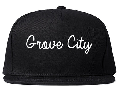Grove City Pennsylvania PA Script Mens Snapback Hat Black