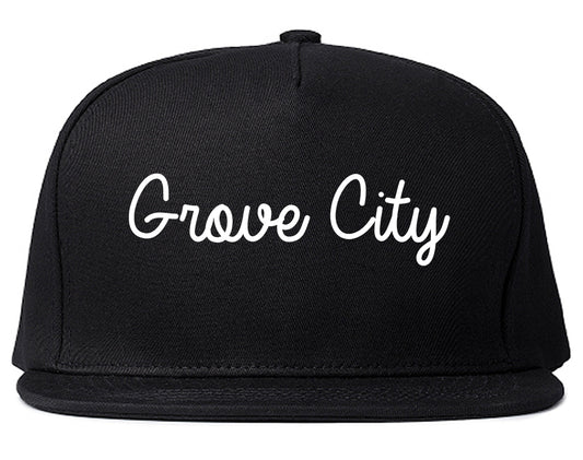 Grove City Pennsylvania PA Script Mens Snapback Hat Black