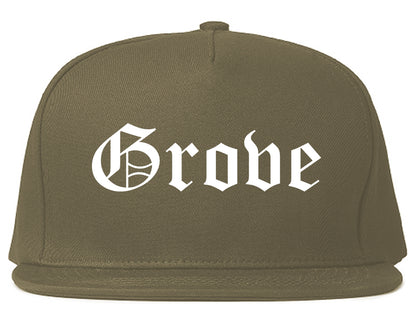 Grove Oklahoma OK Old English Mens Snapback Hat Grey