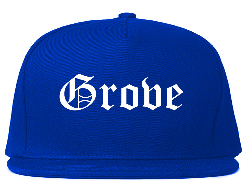 Grove Oklahoma OK Old English Mens Snapback Hat Royal Blue