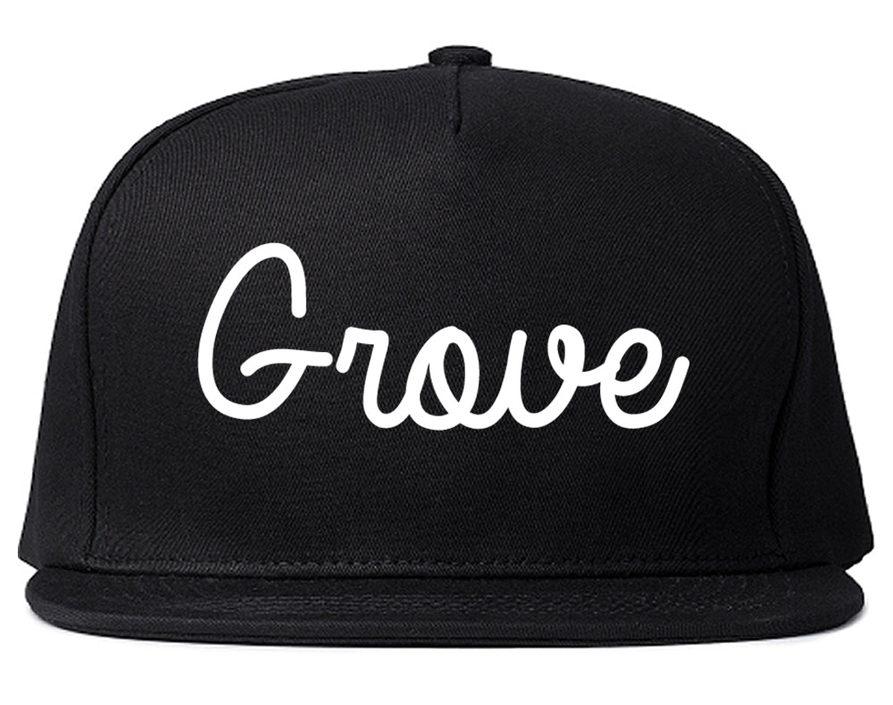 Grove Oklahoma OK Script Mens Snapback Hat Black