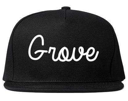 Grove Oklahoma OK Script Mens Snapback Hat Black