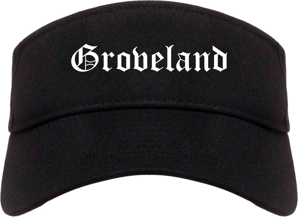 Groveland Florida FL Old English Mens Visor Cap Hat Black