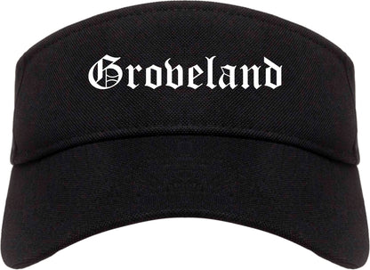Groveland Florida FL Old English Mens Visor Cap Hat Black
