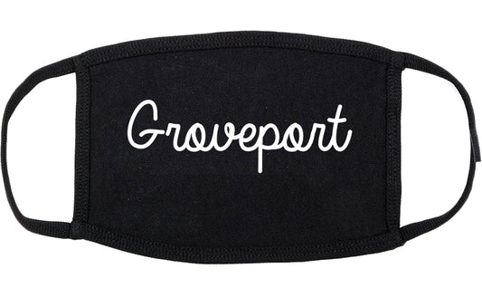 Groveport Ohio OH Script Cotton Face Mask Black