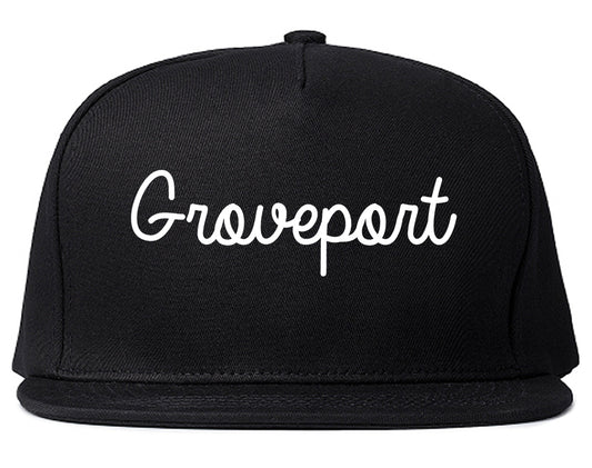 Groveport Ohio OH Script Mens Snapback Hat Black