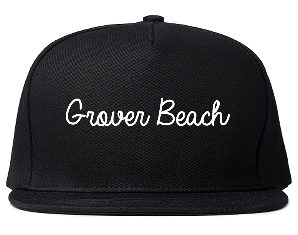 Grover Beach California CA Script Mens Snapback Hat Black