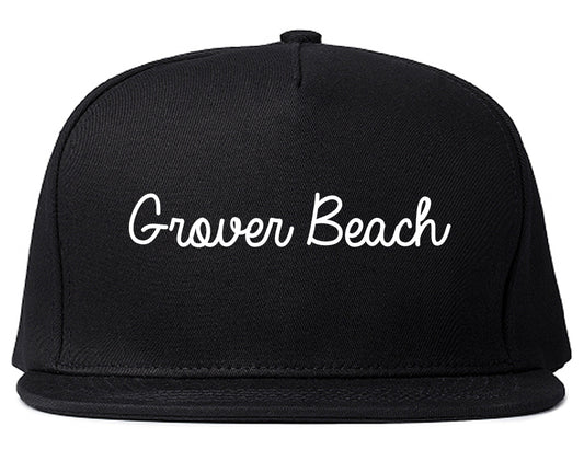 Grover Beach California CA Script Mens Snapback Hat Black