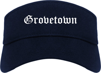 Grovetown Georgia GA Old English Mens Visor Cap Hat Navy Blue