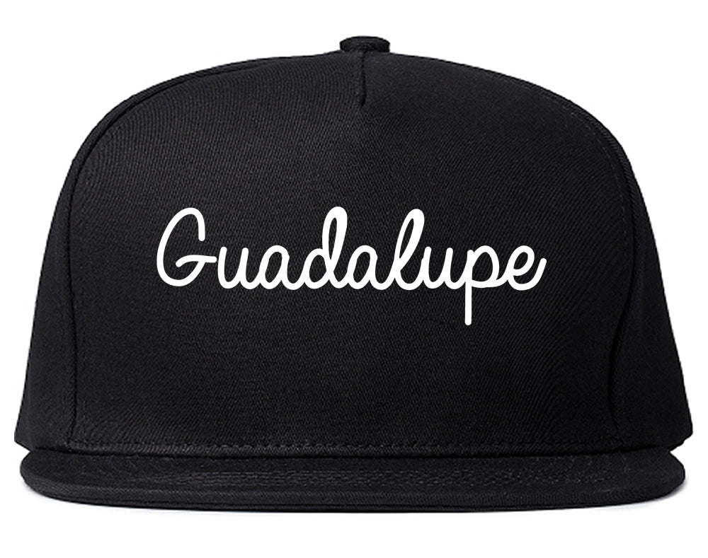 Guadalupe California CA Script Mens Snapback Hat Black
