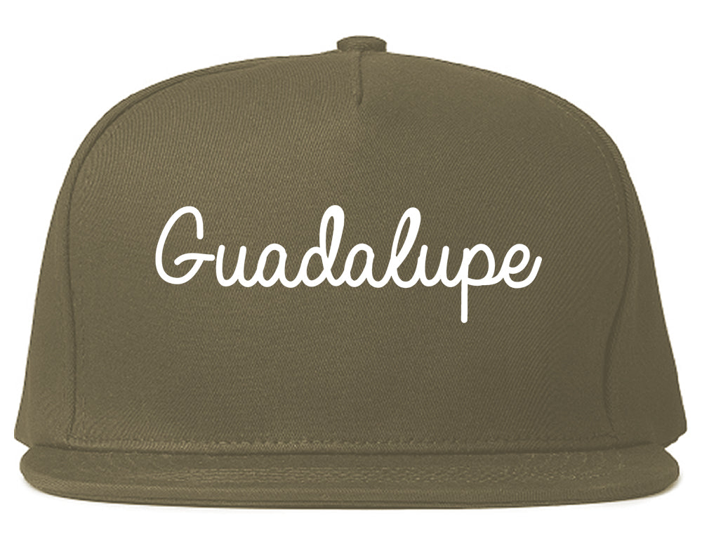 Guadalupe California CA Script Mens Snapback Hat Grey