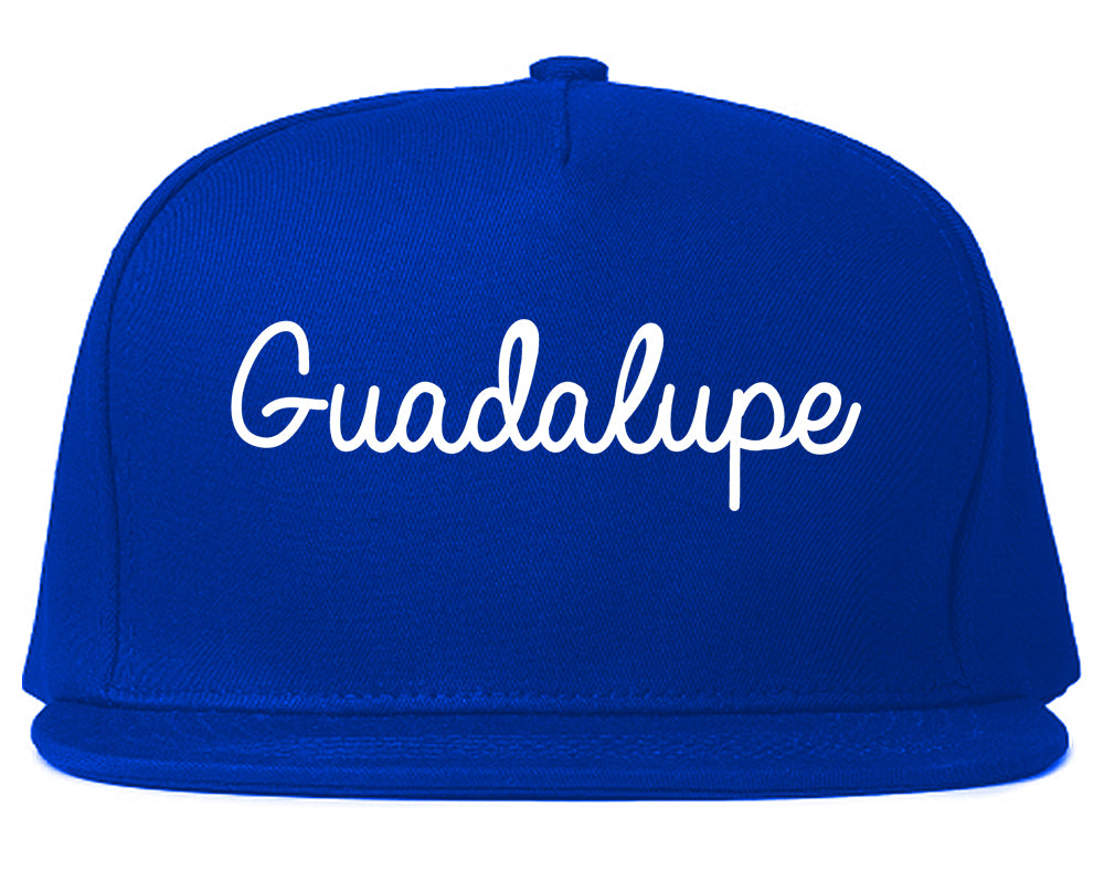 Guadalupe California CA Script Mens Snapback Hat Royal Blue