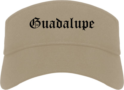 Guadalupe California CA Old English Mens Visor Cap Hat Khaki