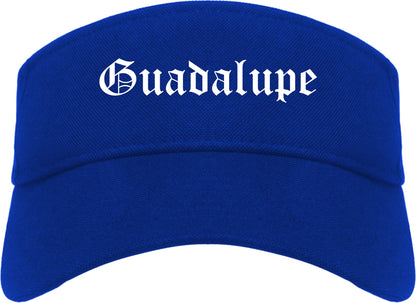 Guadalupe California CA Old English Mens Visor Cap Hat Royal Blue