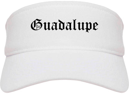 Guadalupe California CA Old English Mens Visor Cap Hat White