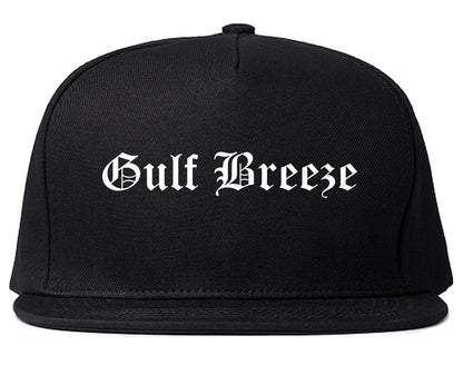 Gulf Breeze Florida FL Old English Mens Snapback Hat Black