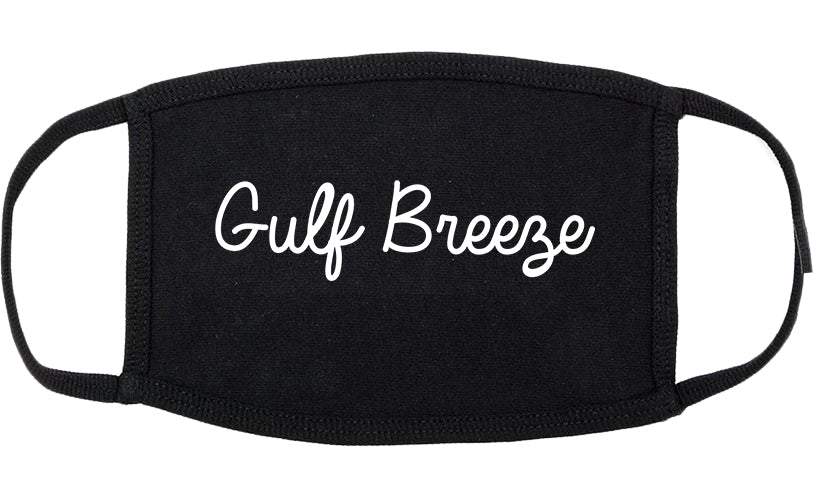 Gulf Breeze Florida FL Script Cotton Face Mask Black