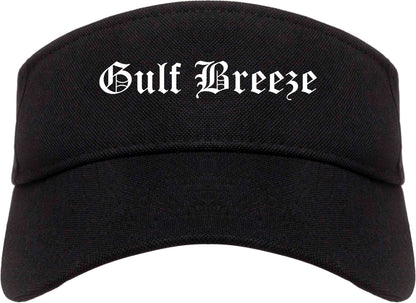 Gulf Breeze Florida FL Old English Mens Visor Cap Hat Black